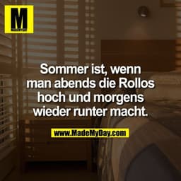 Sommer ist, wenn man abends die Rollos hoch und morgens wieder runter macht.