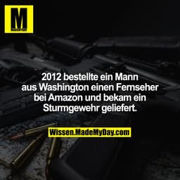 2012 bestellte ein Mann aus Washington einen Fernseher bei Amazon und bekam ein Sturmgewehr geliefert.