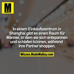 In einem Einkaufszentrum in Shanghai gibt es einen Raum für Männer, in dem sie sich entspannen und schlafen können, währ