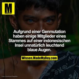 Aufgrund einer Genmutation haben einige Mitglieder eines Stammes auf einer indonesischen Insel unnatürlich leuchtend bla