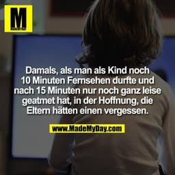 Damals, als man als Kind noch 10 Minuten Fernsehen durfte und nach 15 Minuten nur noch ganz leise geatmet hat, in der Ho