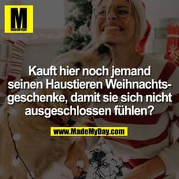 Kauft hier noch jemand seinen Haustieren Weihnachtsgeschenke, damit sie sich nicht ausgeschlossen fühlen?