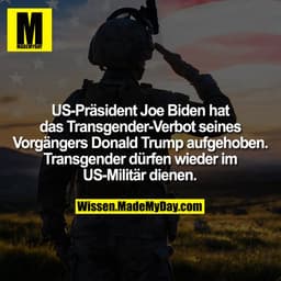 US-Präsident Joe Biden hat das Transgender-Verbot seines Vorgängers Donald Trump aufgehoben. Transgender dürfen wieder i