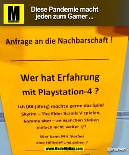 Diese Pandemie macht jeden zum Gamer ... @smu1401 (BILD)
