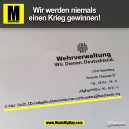 Wir werden niemals
einen Krieg gewinnen! @ReklovK
(BILD)