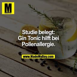 Studie belegt:
Gin Tonic hilft bei
Pollenallergie.
