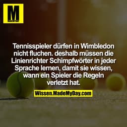 Tennisspieler dürfen in Wimbledon nicht fluchen. deshalb müssen die Linienrichter Schimpfwörter in jeder Sprache lernen,