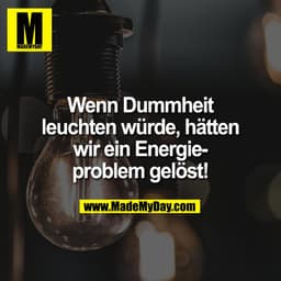 Wenn Dummheit
leuchten würde, hätten
wir ein Energie-
problem gelöst!