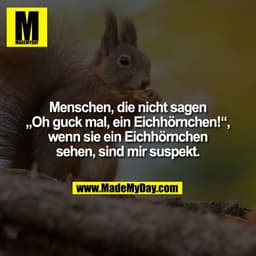 Menschen, die nicht sagen
„Oh guck mal, ein Eichhörnchen!“,
wenn sie ein Eichhörnchen
sehen, sind mir suspekt.