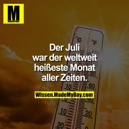 Der Juli war der weltweit heißeste Monat aller Zeiten.