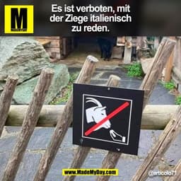 Es ist verboten, mit
der Ziege italienisch
zu reden.
@articolo71
(BILD)
