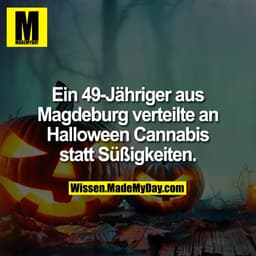 Ein 49-Jähriger aus Magdeburg verteilte an Halloween Cannabis statt Süßigkeiten.