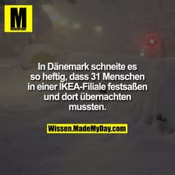 In Dänemark schneite es so heftig, dass 31 Menschen in einer IKEA-Filiale festsaßen und dort übernachten mussten.