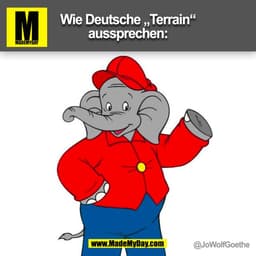 Wie Deutsche „Terrain“
aussprechen:
@JoWolfGoethe
(BILD)