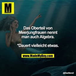 Das Oberteil von
Meerjungfrauen nennt
man auch Algebra.

*Dauert vielleicht etwas.