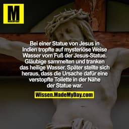 Bei einer Statue von Jesus in Indien tropfte auf mysteriöse Weise Wasser vom Fuß der Jesus-Statue. Gläubige sammelten un