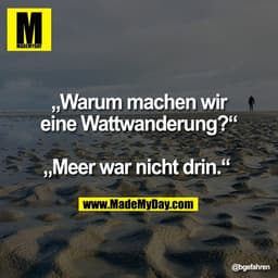 „Warum machen wir
eine Wattwanderung?“

„Meer war nicht drin.“