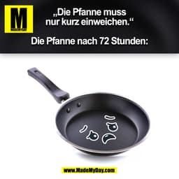 „Die Pfanne muss
nur kurz einweichen.“

Die Pfanne nach 72 Stunden:
(BILD)