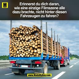 Erinnerst du dich daran,
wie eine einzige Filmszene alle
dazu brachte, nicht hinter diesen
Fahrzeugen zu fahren?
(BILD)