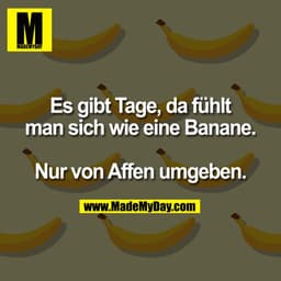 Es gibt Tage, da fühlt
man sich wie eine Banane.

Nur von Affen umgeben.