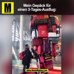 Mein Gepäck für
einen 3-Tages-Ausflug:
(BILD)