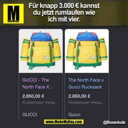 Für knapp 3.000 € kannst
du jetzt rumlaufen wie
ich mit vier.
@BoxenIude
(BILD)
