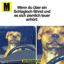 Wenn du über ein
Schlagloch fährst und
es sich ziemlich teuer
anhört:
(BILD)