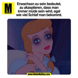 Erwachsen zu sein bedeutet,
zu akzeptieren, dass man
immer müde sein wird, egal
wie viel Schlaf man bekommt.