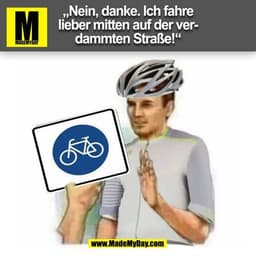 „Nein, danke. Ich fahre
lieber mitten auf der ver-
dammten Straße!“
(BILD)