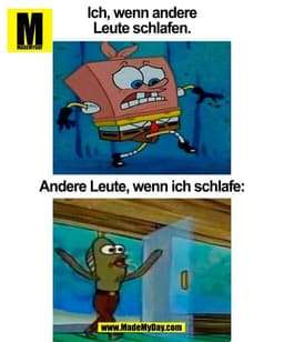 Ich, wenn andere
Leute schlafen.

Andere Leute, wenn ich schlafe:

(BILD)