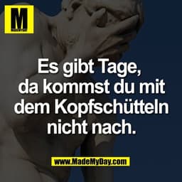 Es gibt Tage, 
da kommst du mit
dem Kopfschütteln
nicht nach.