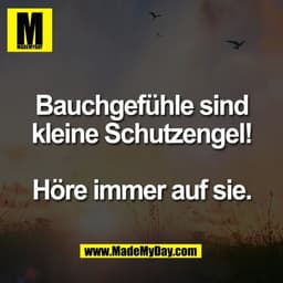 Bauchgefühle sind
kleine Schutzengel!

Höre immer auf sie.
