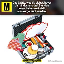 Das Letzte, was du siehst, bevor
dir mindestens drei Stunden
deiner Lebenszeit völlig
sinnlos geraubt werden:
@AugustBem