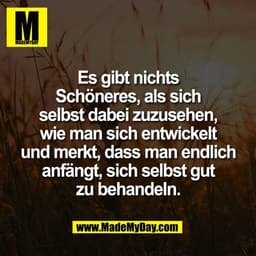 Es gibt nichts
Schöneres, als sich
selbst dabei zuzusehen,
wie man sich entwickelt
und merkt, dass man endlich
anfängt, 