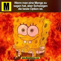 Wenn man eine Menge zu
sagen hat, aber Schweigen
die beste Option ist.
(BILD)
