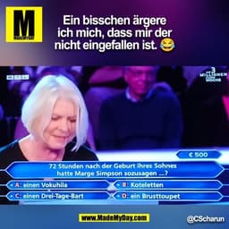 Ein bisschen ärgere
ich mich, dass mir der
nicht eingefallen ist. 😂
(BILD)