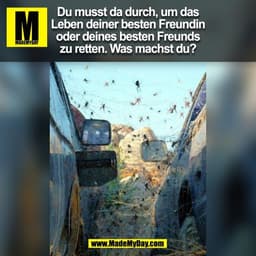 Du musst da durch, um das
Leben deiner besten Freundin
oder deines besten Freunds
zu retten. Was machst du?
(BILD)