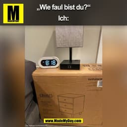 „Wie faul bist du?“

Ich:
(BILD)