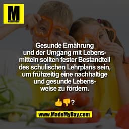 Gesunde Ernährung
und der Umgang mit Lebens-
mitteln sollten fester Bestandteil
des schulischen Lehrplans sein,
um frühz