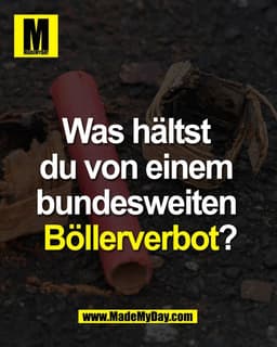 Was hältst 
du von einem 
bundesweiten 
Böllerverbot?