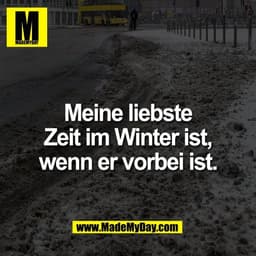 Meine liebste
Zeit im Winter ist,
wenn er vorbei ist.