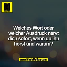 Welches Wort oder
welcher Ausdruck nervt
dich sofort, wenn du ihn
hörst und warum?