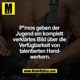 P*rnos geben der 
Jugend ein komplett 
verklärtes Bild über die 
Verfügbarkeit von 
talentierten Hand-
werkern.