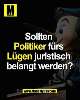 Sollten 
Politiker fürs 
Lügen juristisch 
belangt werden?