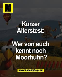 Kurzer 
Alterstest: 

Wer von euch 
kennt noch 
Moorhuhn?