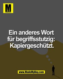 Ein anderes Wort 
für begriffsstutzig: 
Kapiergeschützt.