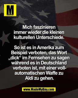 Mich faszinieren 
immer wieder die kleinen 
kulturellen Unterschiede. 

So ist es in Amerika zum 
Beispiel verboten, das