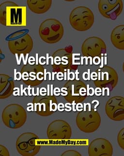 Welches Emoji 
beschreibt dein 
aktuelles Leben 
am besten?