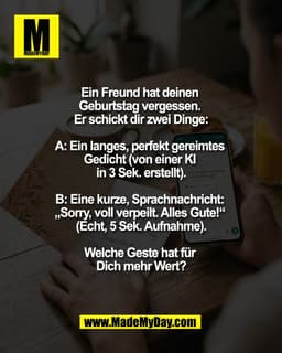 2026 kann uns die Technik alles abnehmen â€“ sogar das Entschuldigen. ðŸ¤– Aber fÃ¼hlt sich ein perfektes KI-Gedicht bes