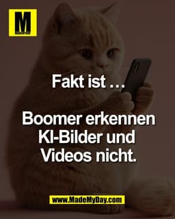 Fakt ist …

Boomer erkennen
KI-Bilder und 
Videos nicht.